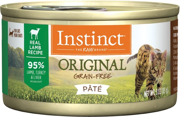 Instinct Original Grain-Free Pate Real Lamb Recipe Canned Cat Food, 3-oz, case of 24 slide 1 of 10