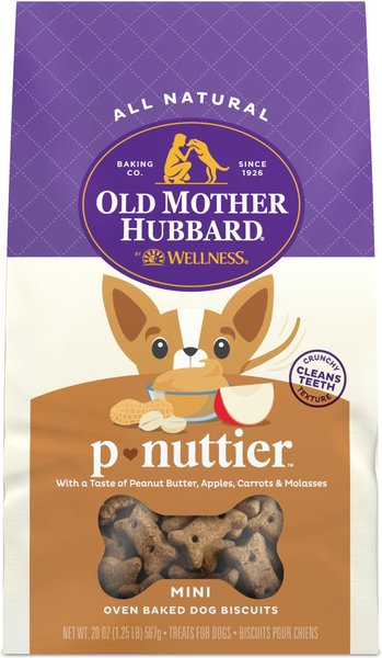 Old Mother Hubbard by Wellness Classic P-Nuttier Natural Mini Oven-Baked Biscuits Dog Treats, 20-oz bag slide 1 of 11
