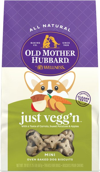 Old Mother Hubbard by Wellness Classic Just Vegg'N Natural Mini Oven-Baked Biscuits Dog Treats, 20-oz bag slide 1 of 11