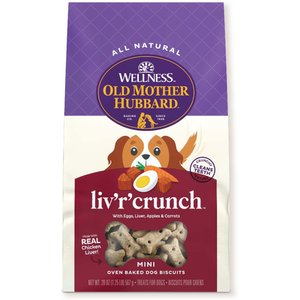 OLD MOTHER HUBBARD by Wellness Classic Liv R Crunch Natural Mini Oven Baked Biscuits Dog Treats 20 oz bag Chewy