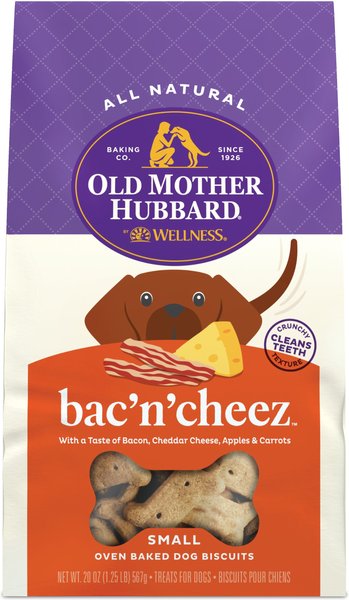 Old Mother Hubbard by Wellness Classic Bac'N'Cheez Natural Small Oven-Baked Biscuits Dog Treats, 20-oz bag slide 1 of 11