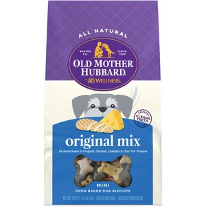 Old Mother Hubbard Classic Original Assortment Biscuits Baked Dog Treats, Mini, 20-oz bag