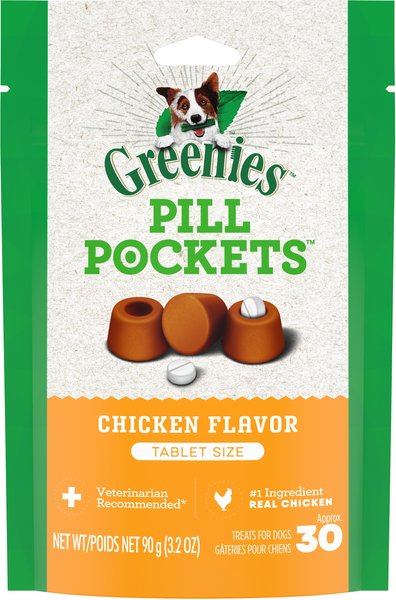 Greenies Pill Pockets Canine Chicken Flavor Dog Treats, Tablet Size, 30 count slide 1 of 9