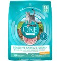 Purina ONE Sensitive Skin & Stomach Dry Cat Food, 16-lb bag