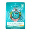 Purina ONE +Plus Sensitive Skin & Stomach Natural Adult Dry Cat Food, 16-lb bag