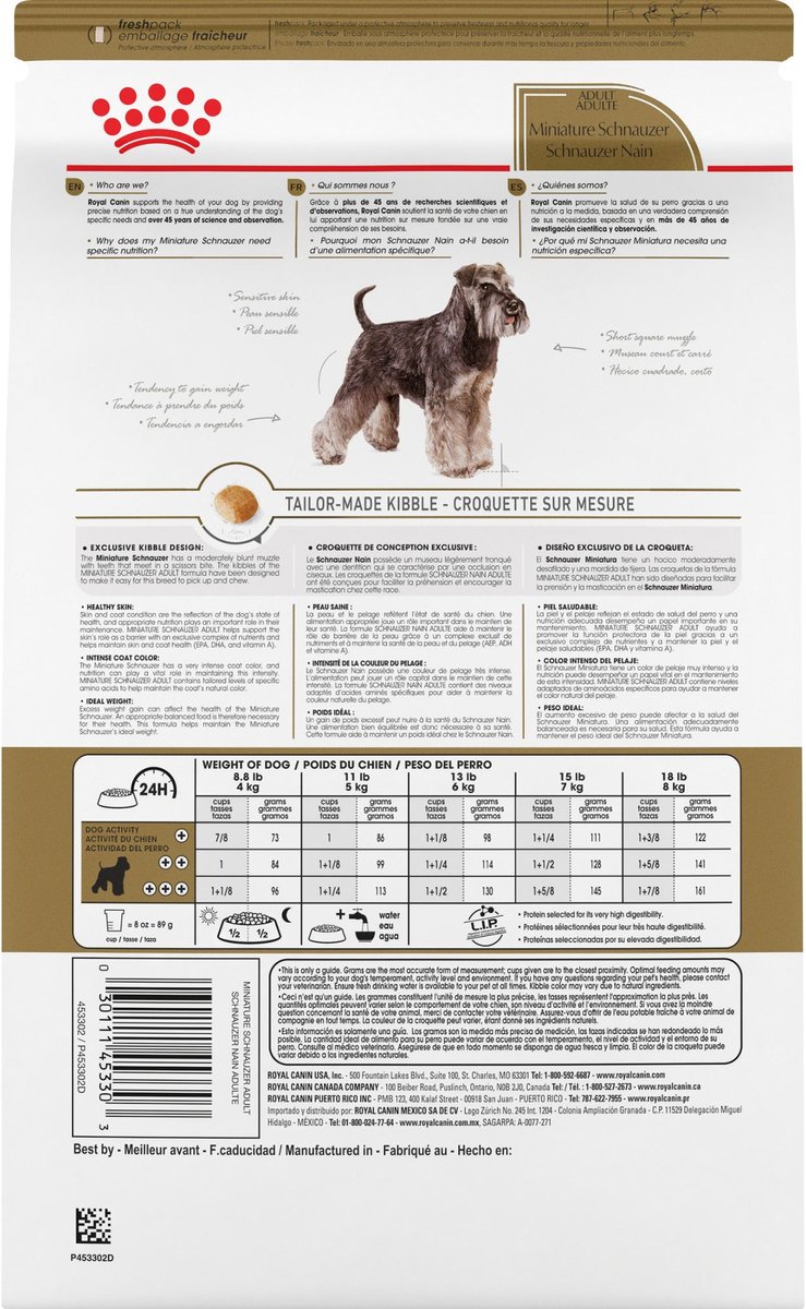 ROYAL CANIN Breed Health Nutrition Miniature Schnauzer Adult Dry