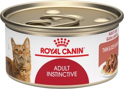 Royal Canin Feline Health Nutrition Adult Instinctive Thin Slices in Gravy Canned Cat Food, 3-oz, case of 24