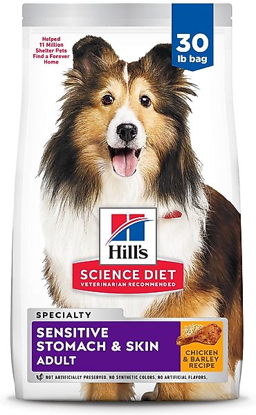 Hill's Science Diet Adult Sensitive Stomach & Sensitive Skin Chicken Recipe Dry Dog Food, 30-lb bag slide 1 of 11