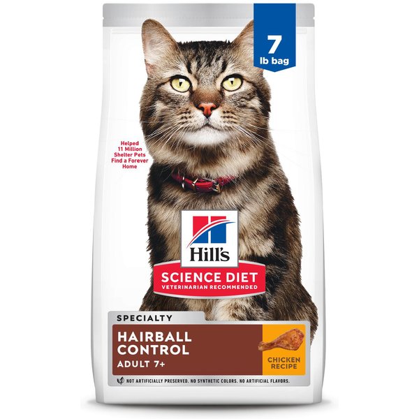 HILL'S SCIENCE DIET Senior Adult 7+ Chicken Recipe Dry Cat Food, 7-lb ...