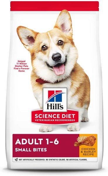 Hill's Science Diet Adult Small Bites Chicken & Barley Recipe Dry Dog Food, 5-lb bag slide 1 of 11