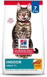 Hill's Science Diet Adult 7+ Indoor Chicken Recipe Dry Cat Food, 7-lb bag