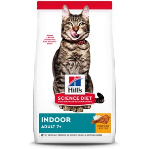Hill's Science Diet Adult 7+ Indoor Chicken Recipe Dry Cat Food, 15.5-lb bag
