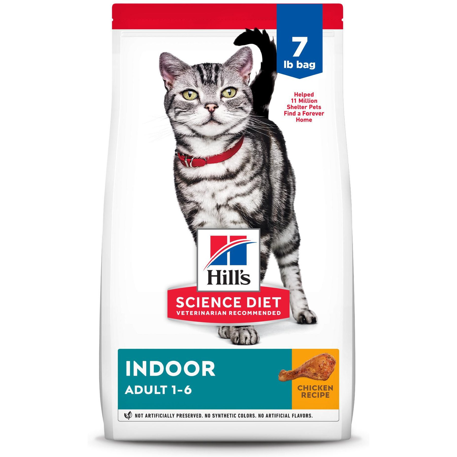 HILL'S SCIENCE DIET Adult Indoor Chicken Recipe Dry Cat Food, 7-lb bag ...