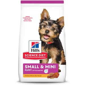 Hill's Science Diet Puppy Small & Mini Chicken Meal & Brown Rice Recipe Dry Dog Food, 4.5-lb bag