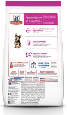Show full view: Hill's Science Diet Puppy Small Paws Chicken Meal, Barley & Brown Rice Dry Dog Food, 15.5-lb bag slide 3 of 14