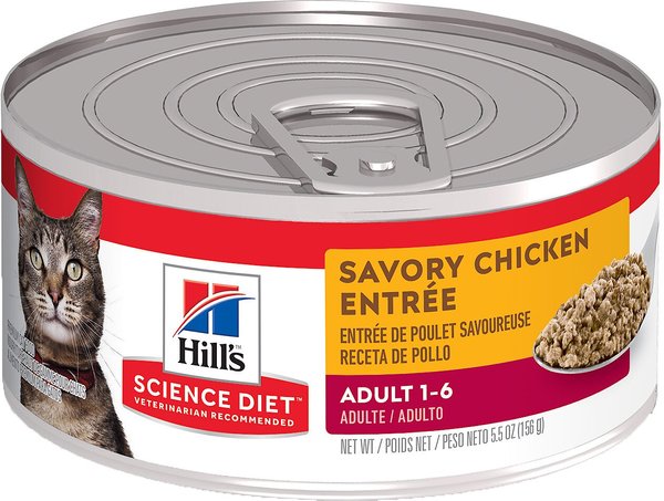 Hill's Science Diet Adult Savory Chicken Entree Canned Cat Food, 5.5-oz, case of 24 slide 1 of 10
