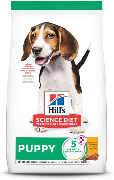 Hill's Science Diet Puppy Chicken & Brown Rice Recipe Dry Dog Food, 15.5-lb bag slide 1 of 10