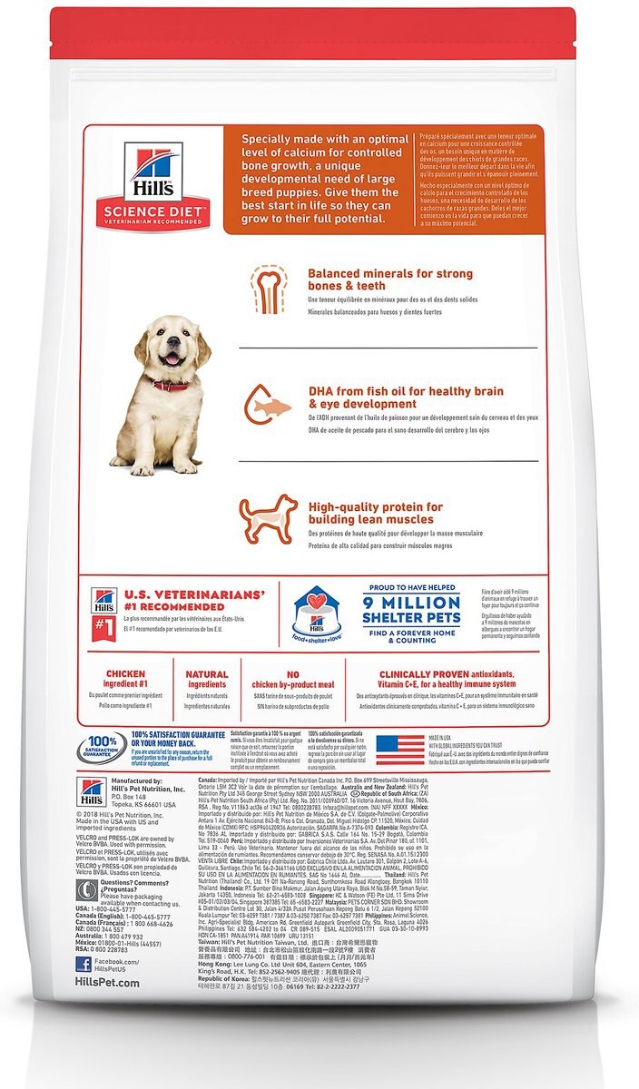 HILL'S SCIENCE DIET Puppy Large Breed Chicken Meal & Oat Recipe Dry Dog