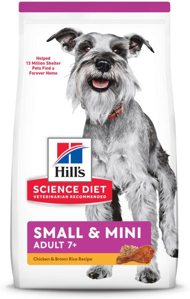 Hill's Science Diet Adult 7+ Small & Mini Chicken Meal, Barley & Brown Rice Recipe Dry Dog Food, 4.5-lb bag slide 1 of 11