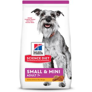 Hill's Science Diet Adult 7+ Small & Mini Chicken Meal, Barley & Brown Rice Recipe Dry Dog Food, 4.5-lb bag