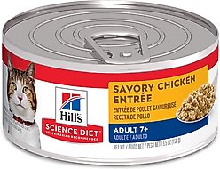 Hill's Science Diet Adult 7+ Savory Chicken Entree Canned Cat Food, 5.5-oz, case of 24