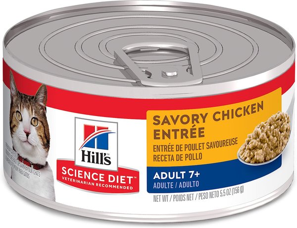 Hill's Science Diet Adult 7+ Savory Chicken Entree Canned Cat Food, 5.5-oz, case of 24 slide 1 of 10