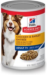 Hill's Science Diet Adult 7+ Chicken & Barley Entree Canned Dog Food, 13-oz, case of 12