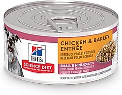 Hill's Science Diet Adult 7+ Small & Mini Chicken & Barley Entree Canned Dog Food, 5.8-oz, case of 24