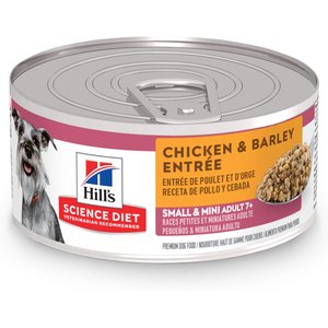 Hill's Science Diet Adult 7+ Small & Mini Chicken & Barley Entree Canned Dog Food, 5.8-oz, case of 24
