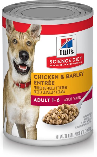 Hill's Science Diet Adult Chicken & Barley Entree Canned Dog Food, 13-oz, case of 12 slide 1 of 10
