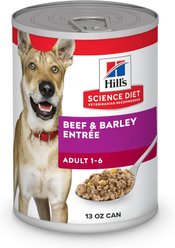 Hill's Science Diet Adult Beef & Barley Entree Canned Dog Food, 13-oz, case of 12