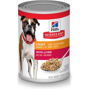 Hill's Science Diet Adult Light with Liver Canned Dog Food, 13-oz, case of 12