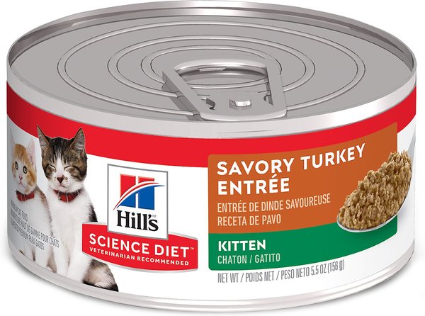 Hill's Science Diet Kitten Savory Turkey Entree Canned Cat Food, 5.5-oz, case of 24 slide 1 of 9