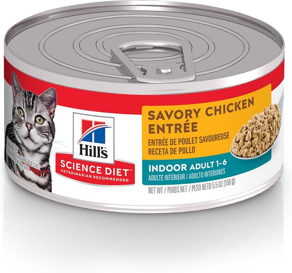 Hill's Science Diet Adult Indoor Savory Chicken Entree Canned Cat Food, 5.5-oz, case of 24 slide 1 of 10