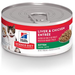 Hill's Science Diet Kitten Liver & Chicken Entree Canned Cat Food, 5.5-oz, case of 24