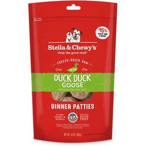 Stella & Chewy's Duck Duck Goose Dinner Patties Freeze-Dried Raw Dog Food, 14-oz bag