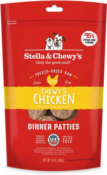 Stella & Chewy's Chewy's Chicken Dinner Patties Freeze-Dried Raw Dog Food, 14-oz bag slide 1 of 5