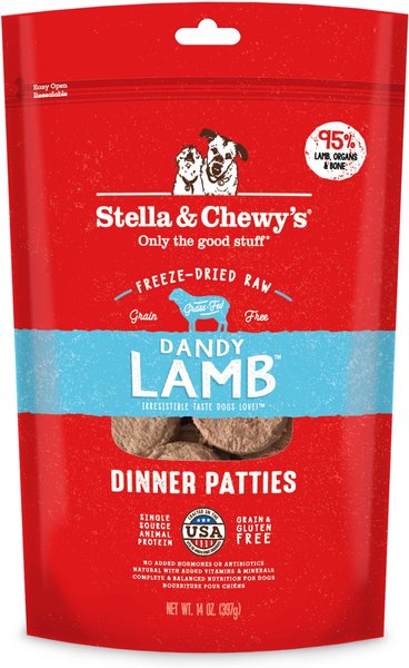 Stella & Chewy's Dandy Lamb Dinner Patties Freeze-Dried Raw Dog Food, 14-oz bag slide 1 of 6