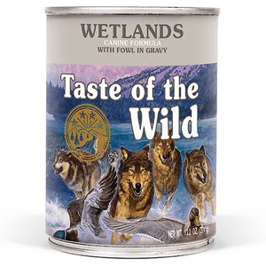 Taste of the Wild Wetlands Grain-Free Fowl in Gravy Canned Dog Food, 13.2-oz, case of 12
