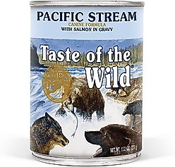 Taste of the Wild Pacific Stream Canine Recipe with Salmon in Gravy Canned Dog Food, 13.2-oz, case of 12