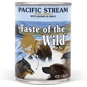 Taste of the Wild Pacific Stream Canine Recipe with Salmon in Gravy Canned Dog Food, 13.2-oz, case of 12