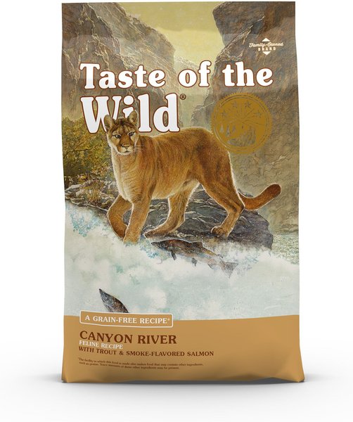 Taste of the Wild Canyon River Trout & Smoke-Flavored Salmon Grain-Free Dry Cat Food, 5-lb bag slide 1 of 8