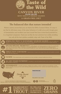 Show full view: Taste of the Wild Canyon River Grain-Free Dry Cat Food, 15-lb bag slide 3 of 9