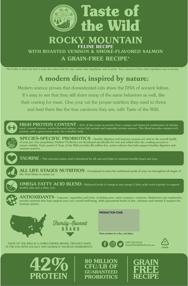 Taste of the wild grain free high protein store real meat recipe rocky mountain premium dry cat food