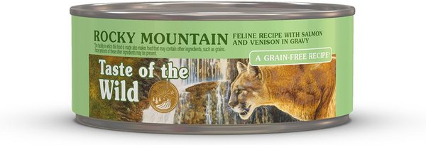 Taste of the Wild Rocky Mountain Feline Recipe with Salmon & Venison in Gravy Canned Cat Food, 3-oz, case of 24 slide 1 of 6