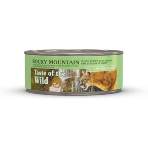 Taste of the Wild Rocky Mountain Feline Recipe with Salmon & Venison in Gravy Canned Cat Food, 3-oz, case of 24