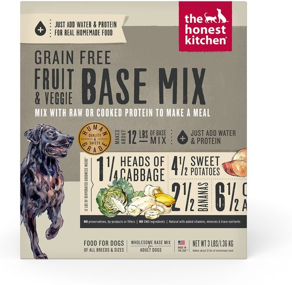 The Honest Kitchen Fruit & Veggie Grain-Free Dehydrated Dog Base Mix, 3-lb box slide 1 of 11