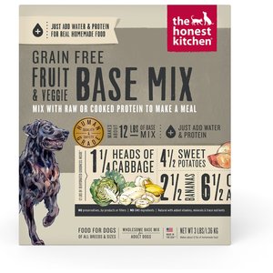 The Honest Kitchen Fruit & Veggie Grain-Free Dehydrated Dog Base Mix, 3-lb box