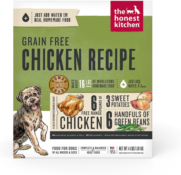 The Honest Kitchen Chicken Recipe Grain-Free Dehydrated Dog Food, 4-lb box slide 1 of 11