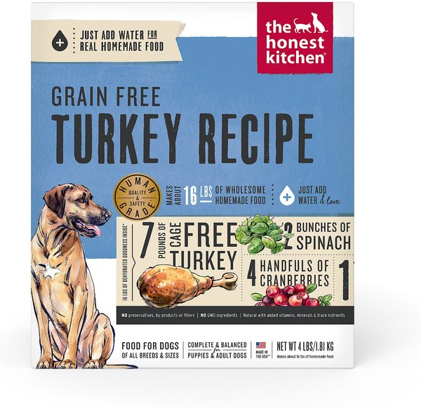 The Honest Kitchen Turkey Recipe Grain-Free Dehydrated Dog Food, 4-lb box slide 1 of 11